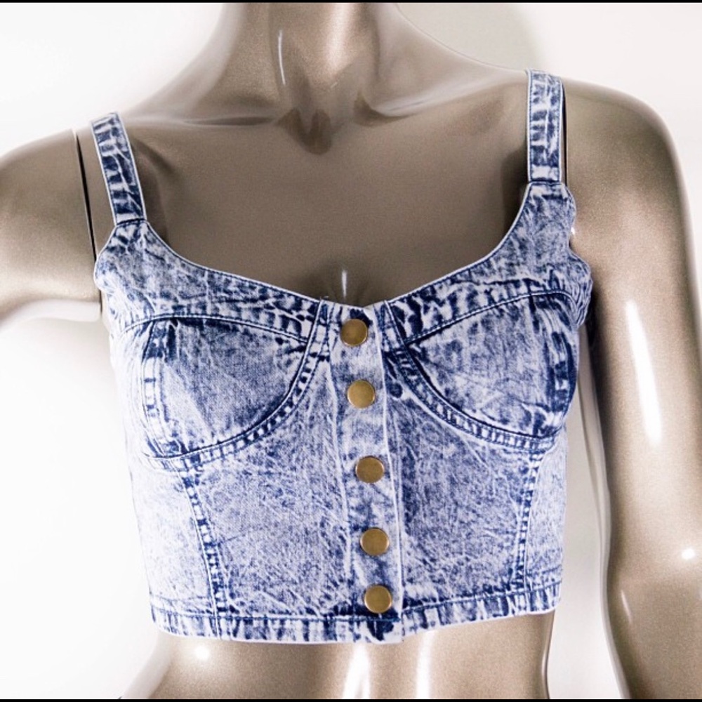 NWT denim crop top